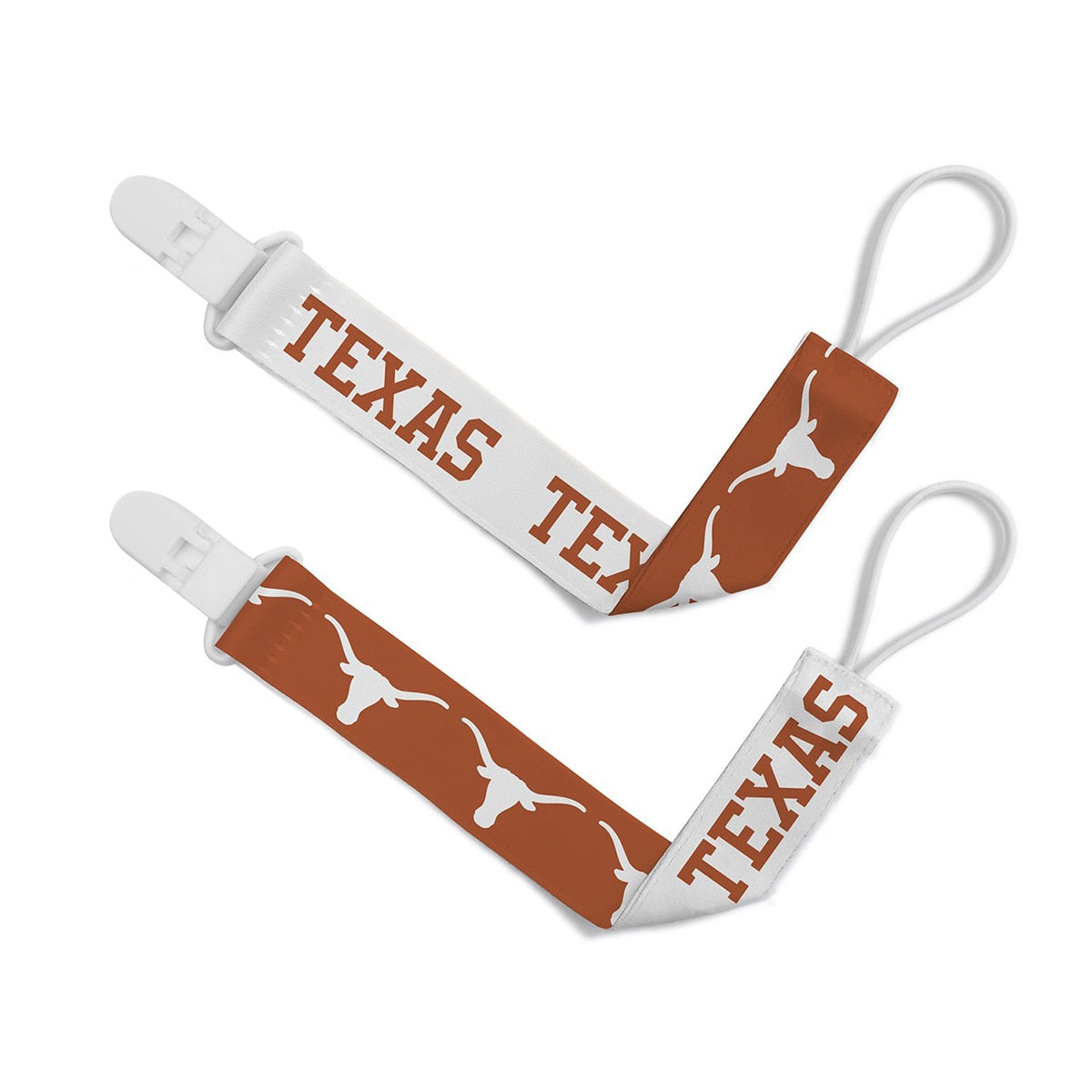 Texas Longhorns Pacifier Clip - 2 Pack