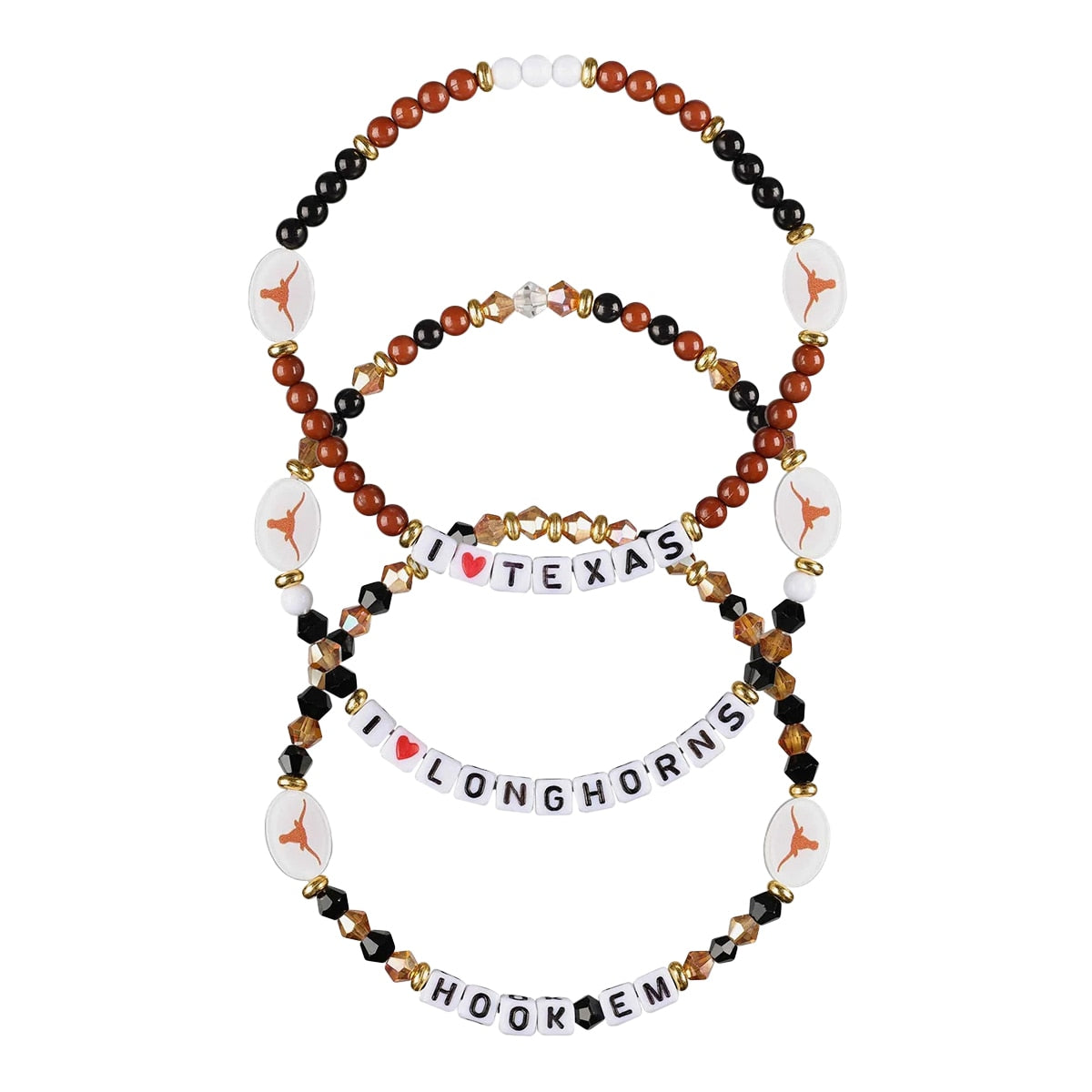 3 Pack Beaded Longhorn Friendship Bracelets