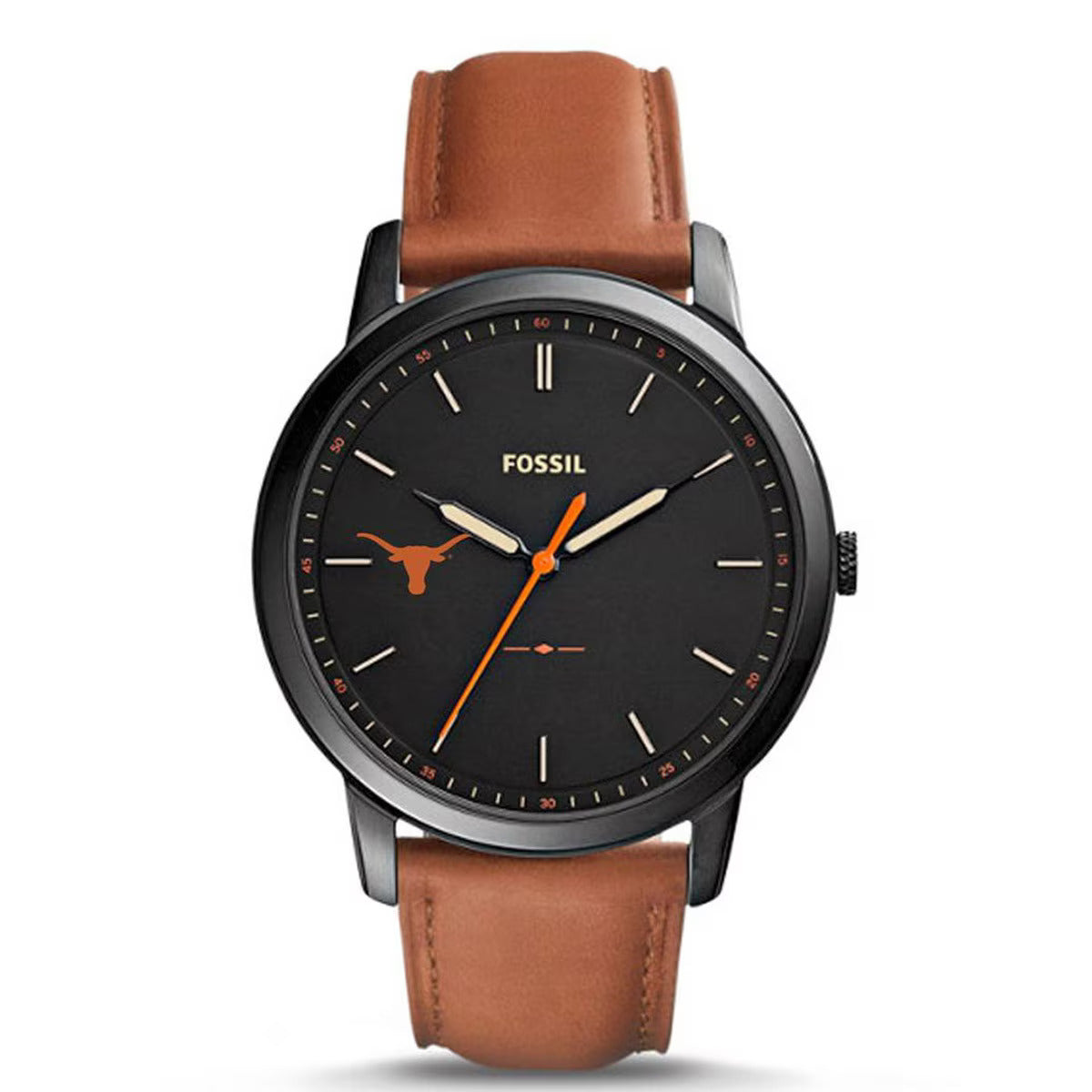 Fossil Texas Longhorns Minimalist Light Brown Leather Watch