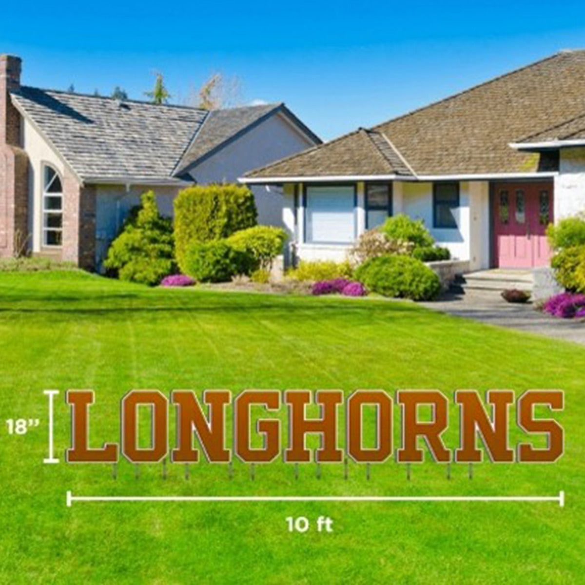 Longhorns Letters Yard Sign