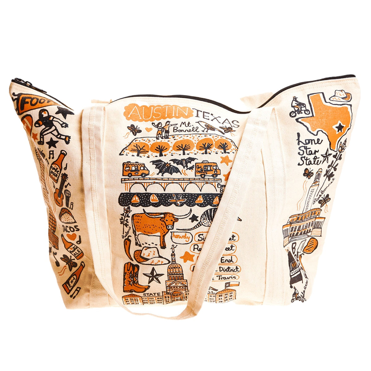 Julia Gash Austin Texas Natural Canvas Weekend Tote Bag