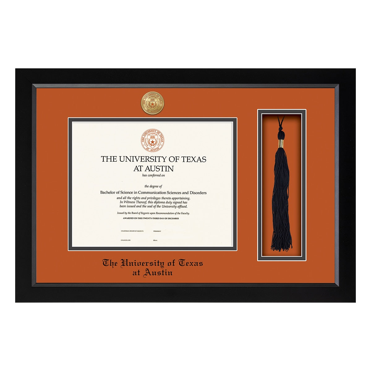 University of Texas Spirit Tassel Diploma Frame