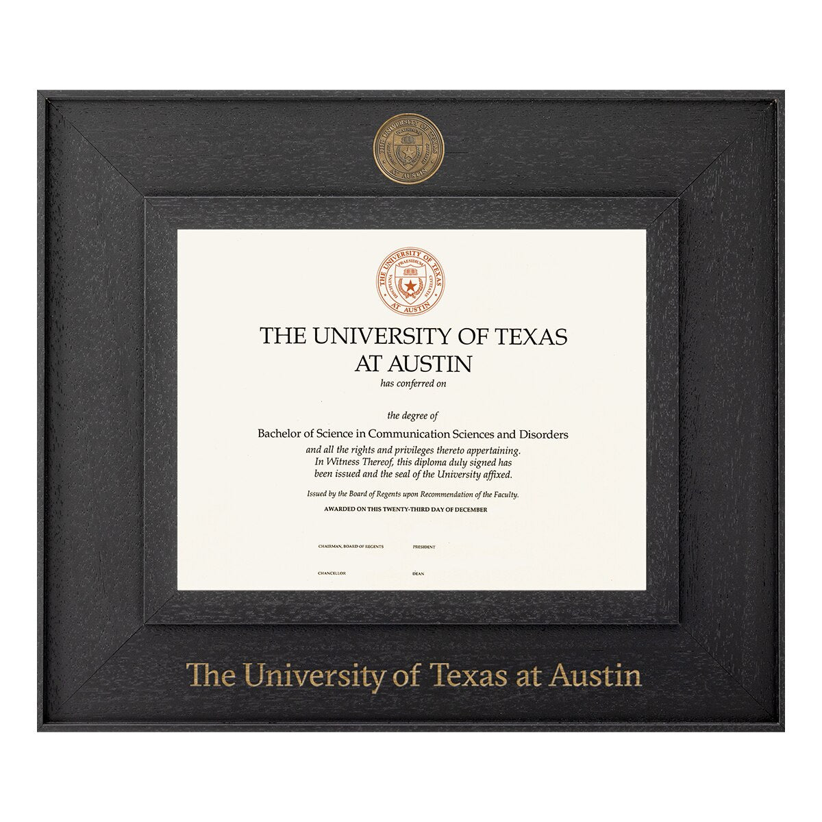 University of Texas Cavalier Medallion Diploma Frame