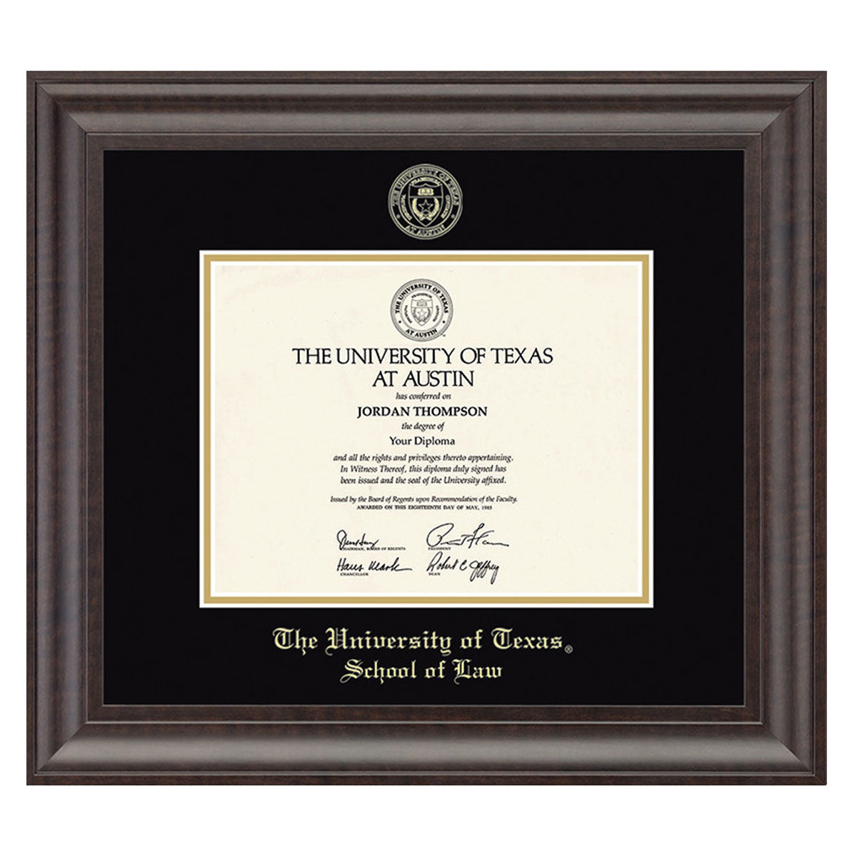 University of Texas School of Law Diploma Frame