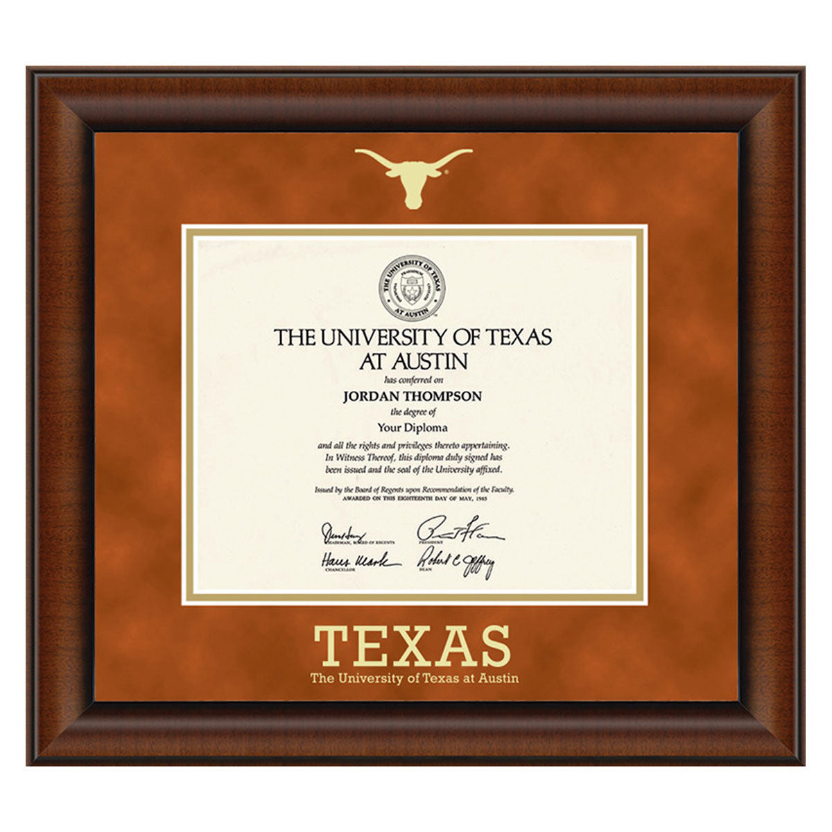 University of Texas Austin Embossed Block Diploma Frame