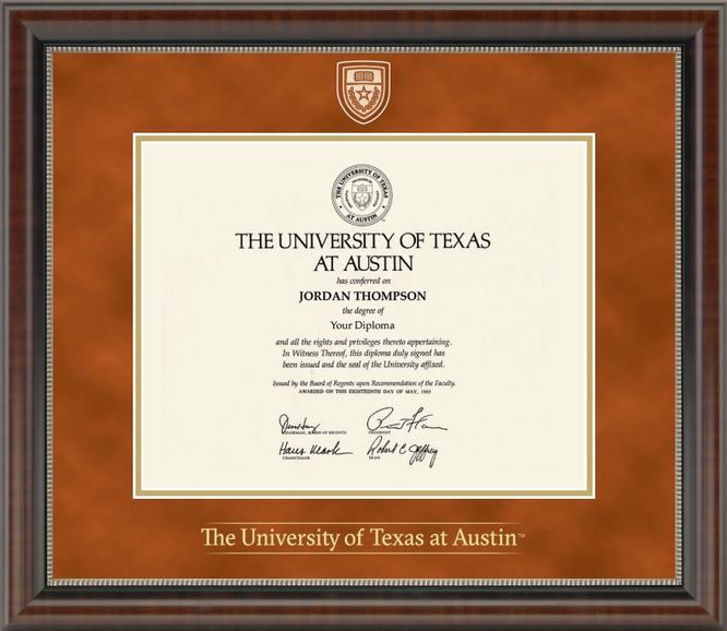 University of Texas College Name Diploma Frame