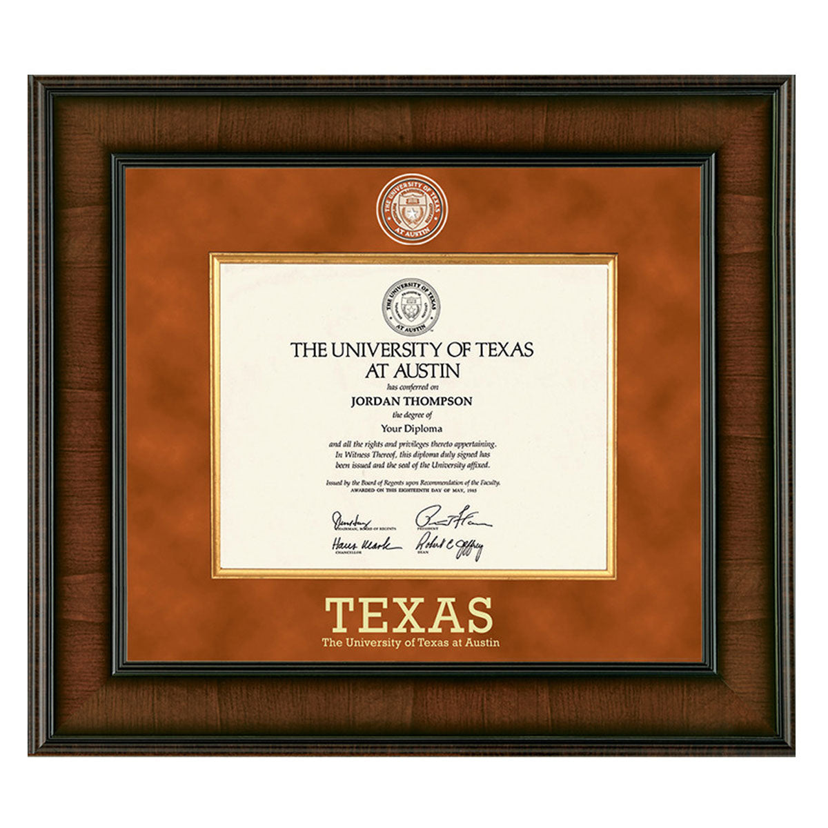 UT Madison Burnt Orange Diploma Frame