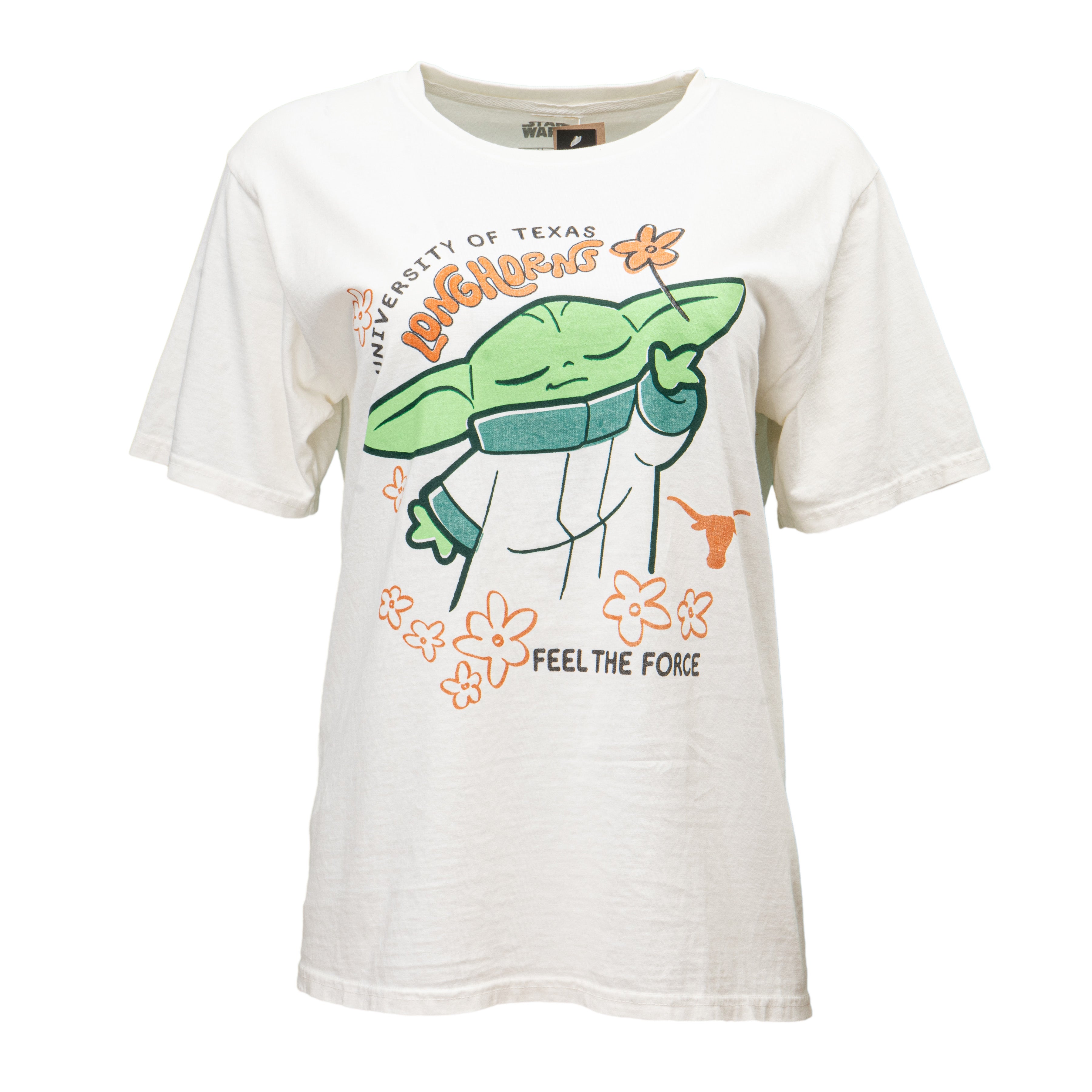 Texas Longhorns Baby Yoda Flower Tee